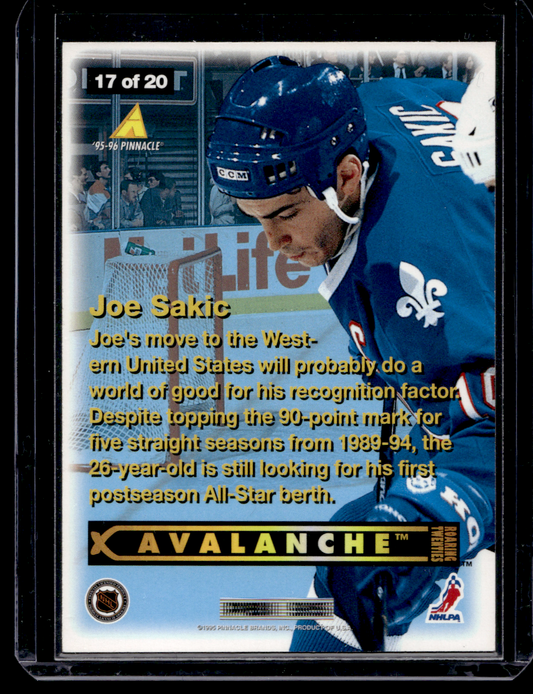 1995-96 Pinnacle - Roaring Twenties - Joe Sakic #17