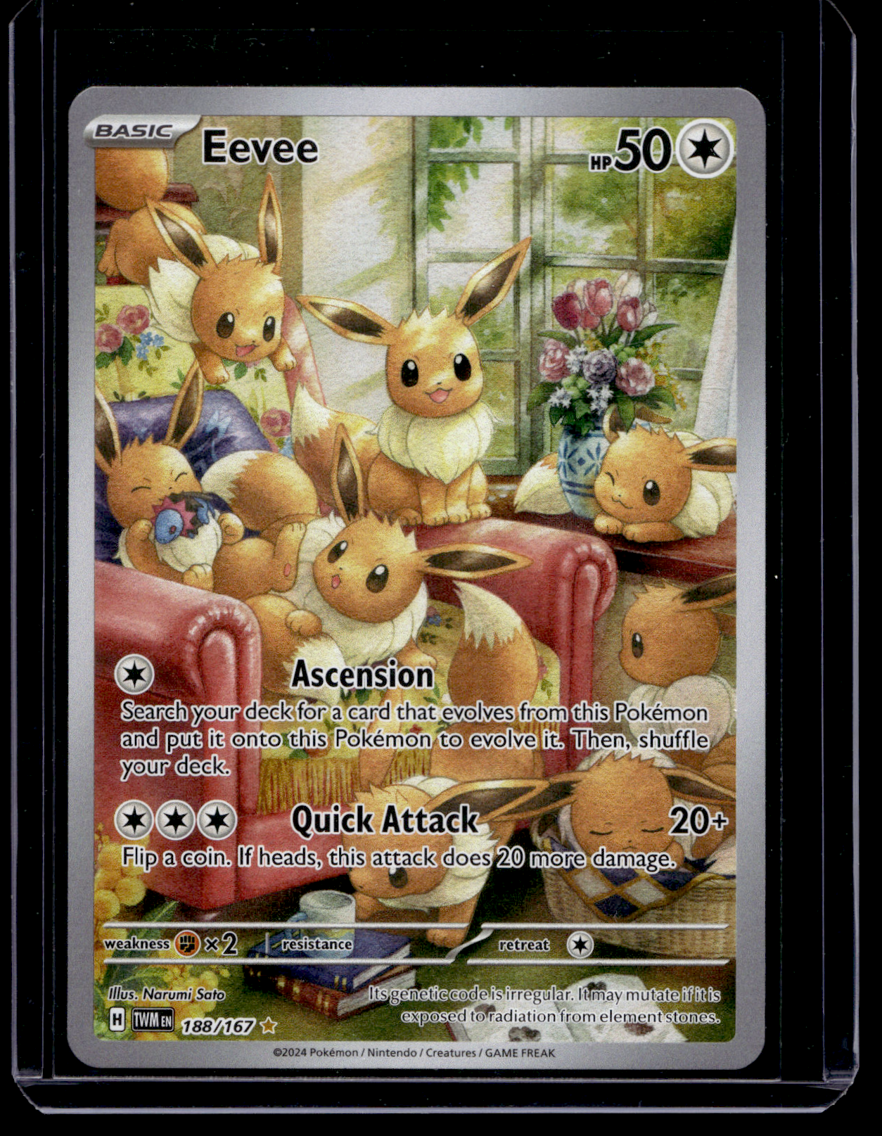 2024 Pokemon - Scarlet & Violet - Twilight Masquerade - Illustration Rare - Eevee #188