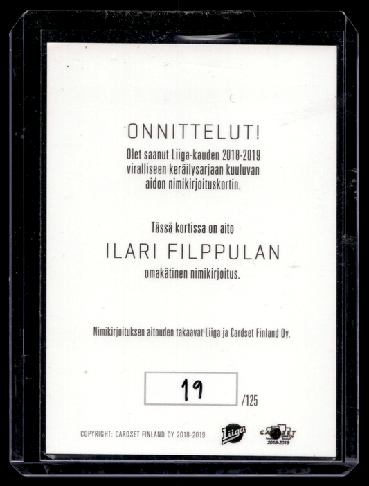 2018-19 Cardset Signature - Ilari Filppula /125