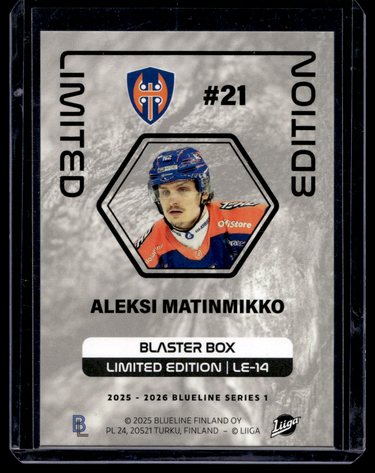 2025-26 Blueline Limited Edition Blue - Aleksi Matinmikko #LE-14