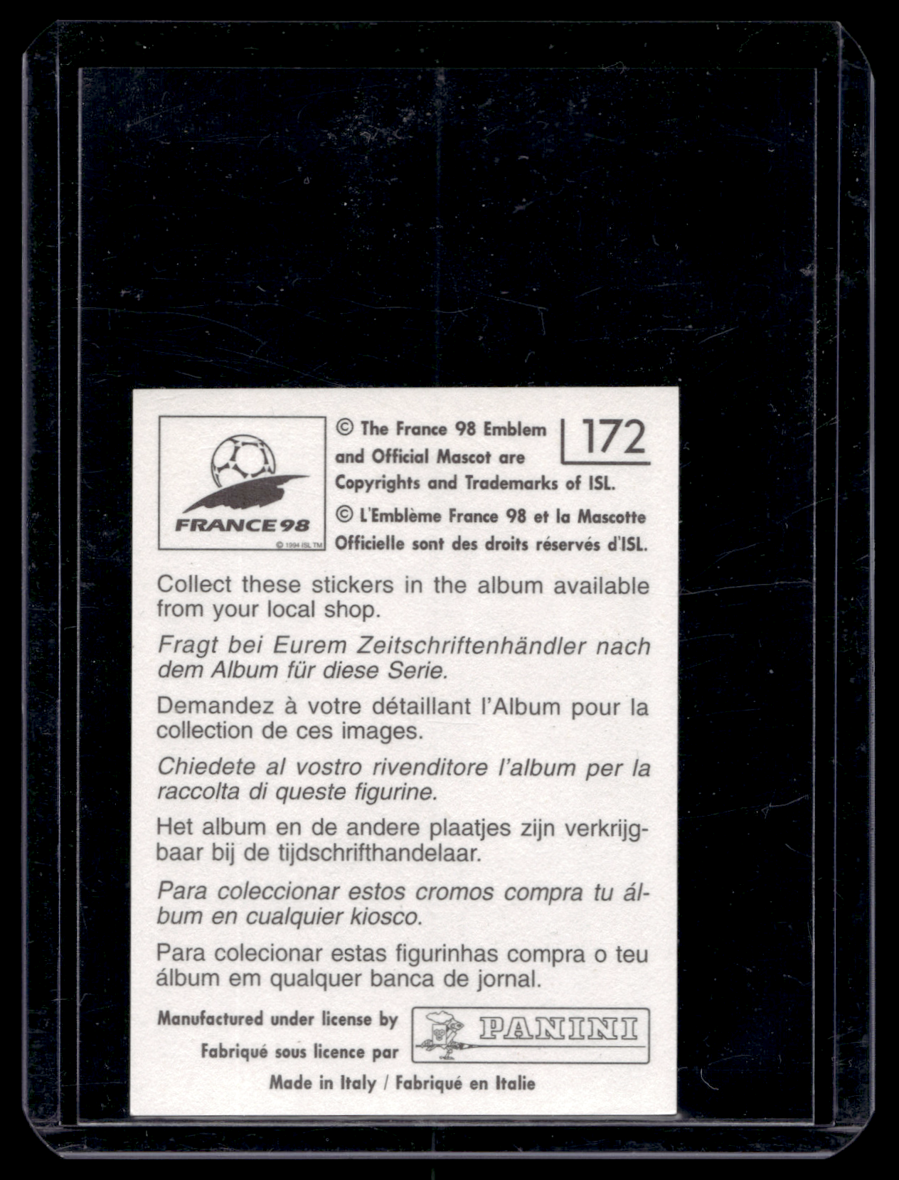 1998 Panini France 98 Album Stickers - Thierry Henry #172 RY