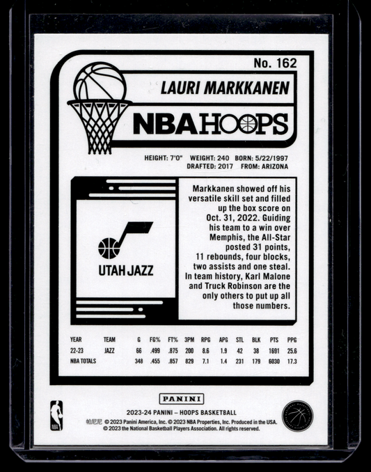 2023-24 Panini NBA Hoops - Purple Winter - Lauri Markkanen #162