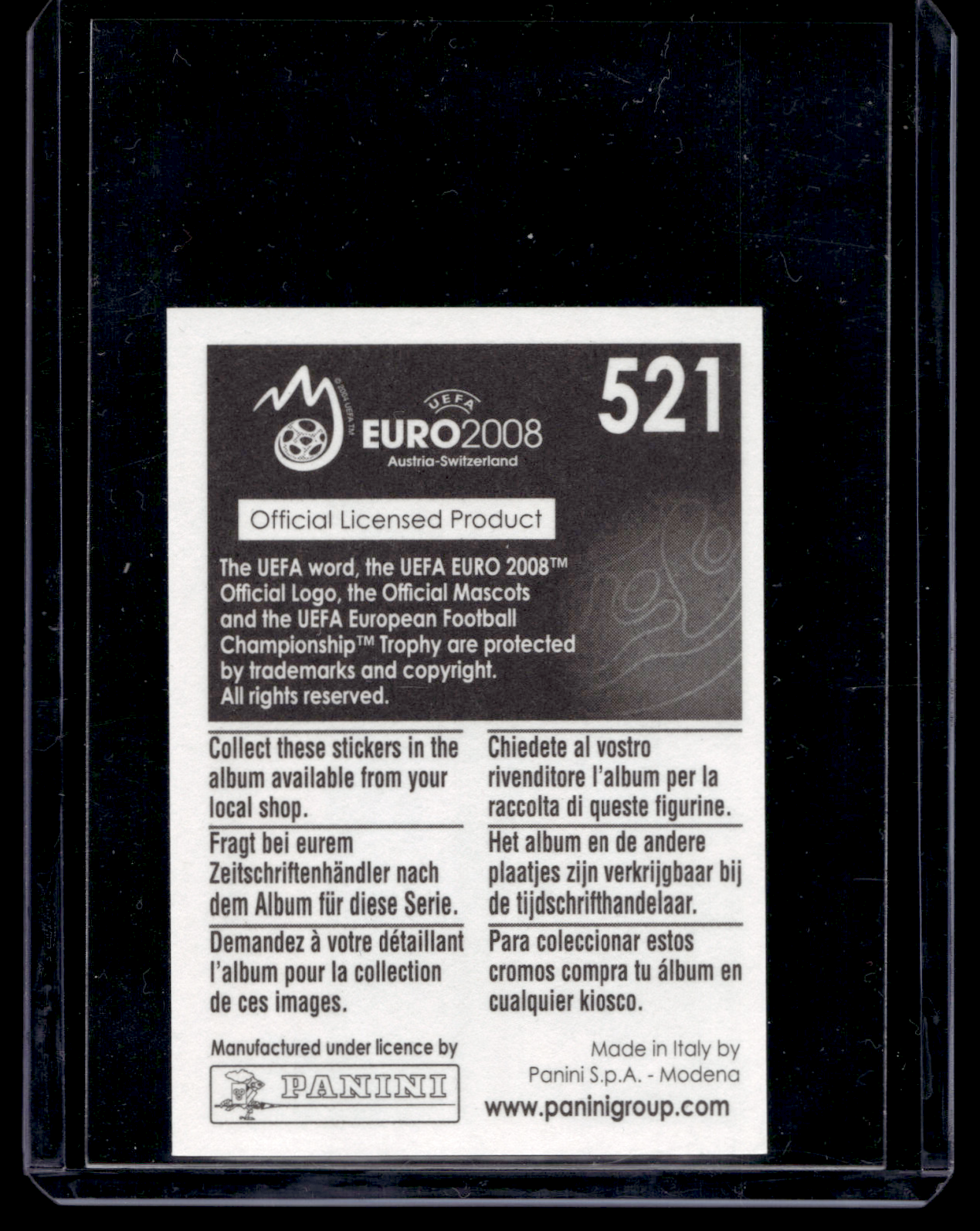 2008 Panini UEFA Euro 2008 Stickers - Zlatan Ibrahimovic #521