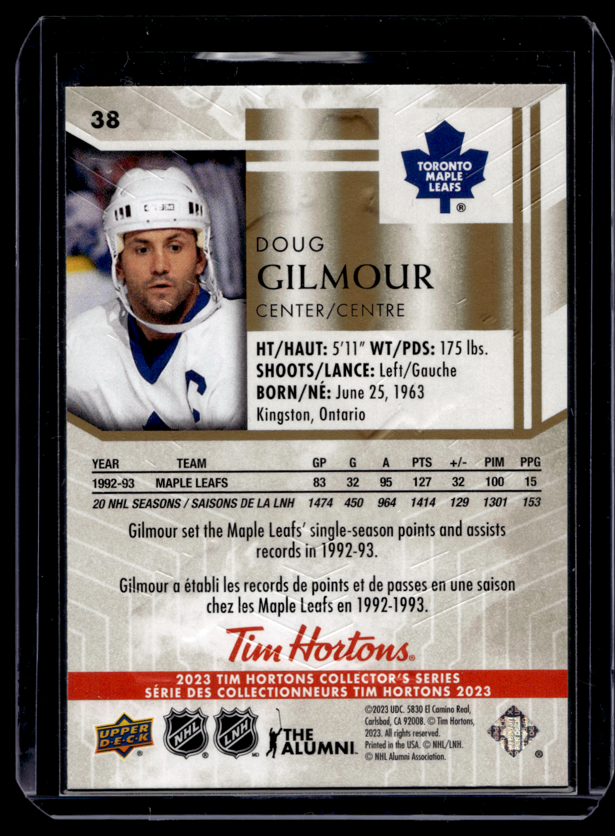 2022-23 Upper Deck Tim Hortons Legends - Doug Gilmour #38