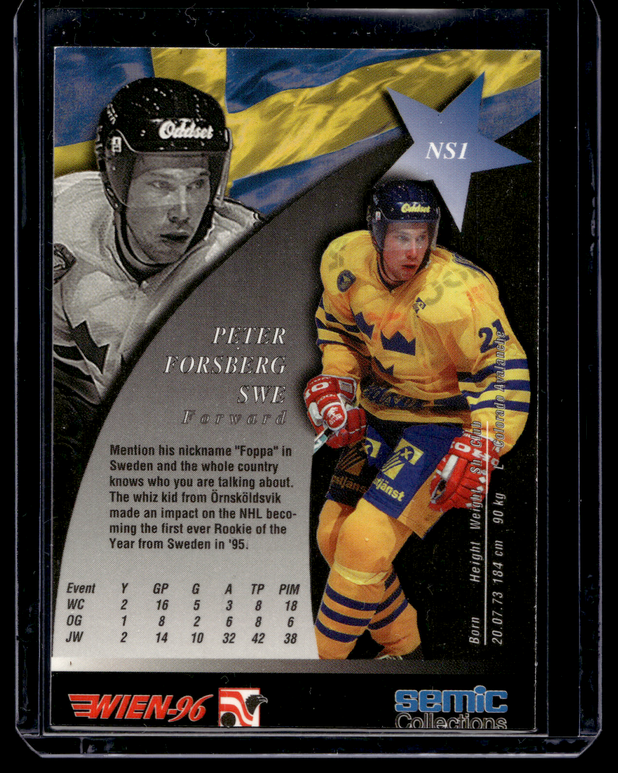 1996 Semic Wien - Nordic Stars - Peter Forsberg #NS1
