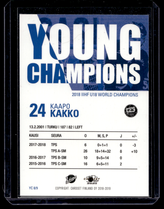 2018-19 Cardset - Young Champions - Kaapo Kakko #YC8
