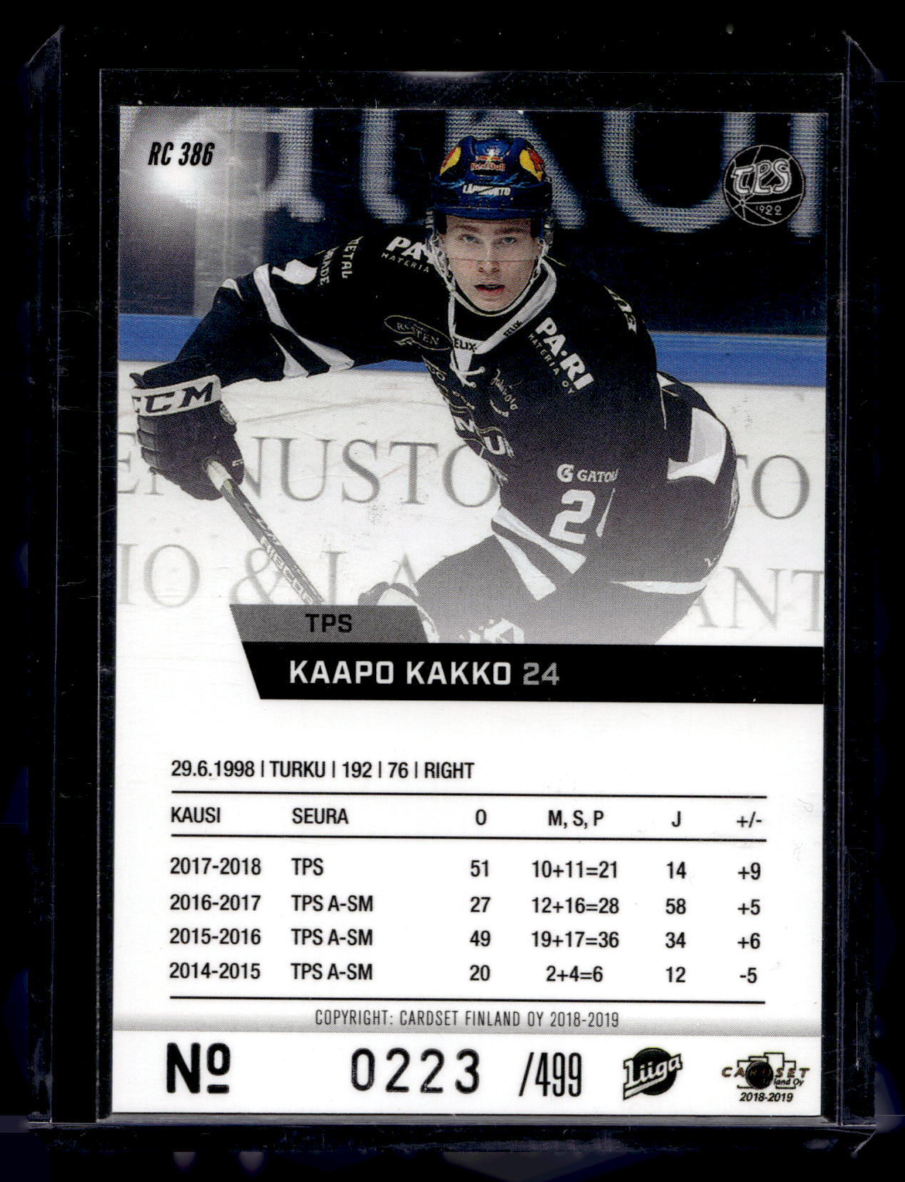 2018-19 Cardset Rookie - Kaapo Kakko /499