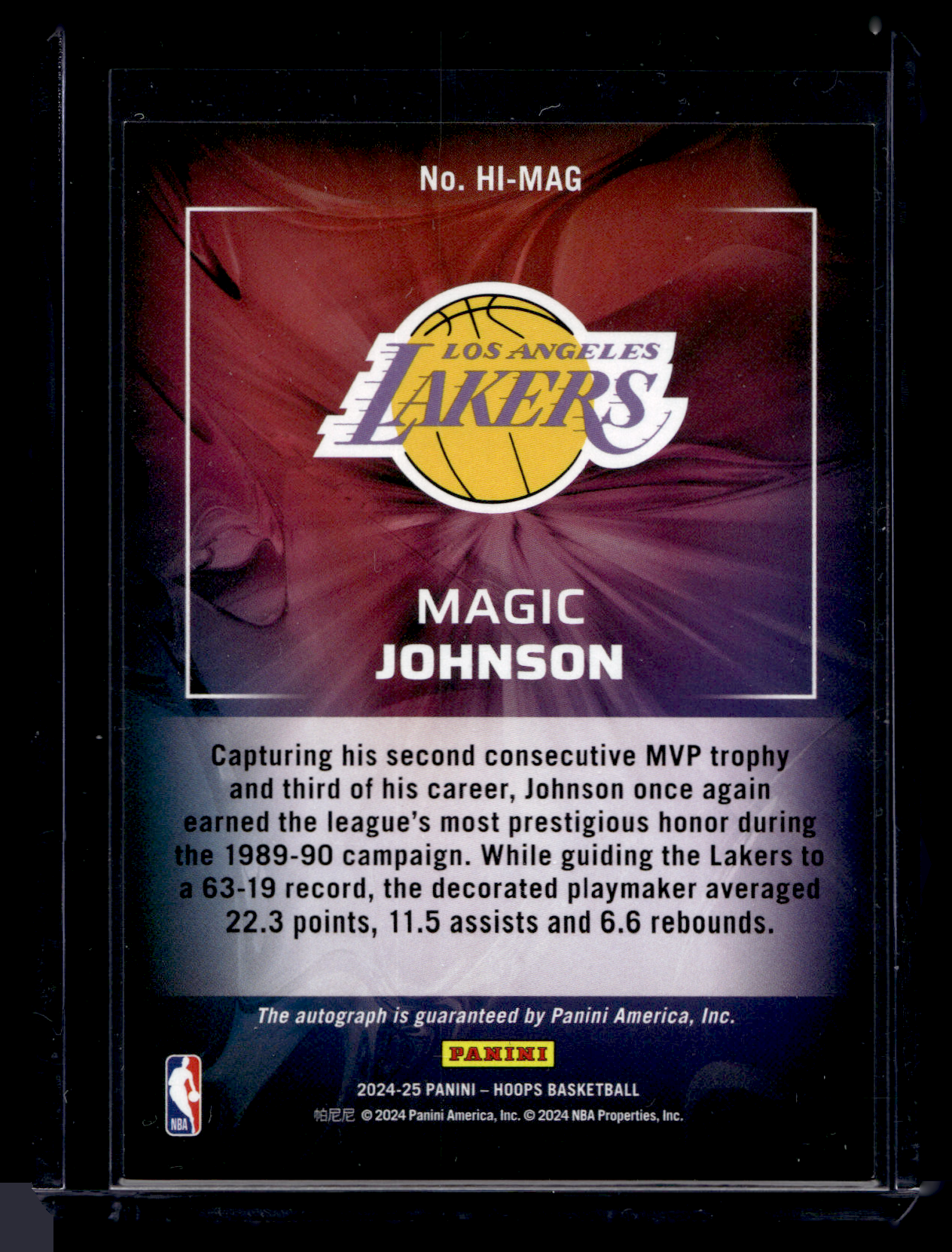 2024-25 Panini NBA Hoops - Hoops Ink - Magic Johnson #HI-MAG