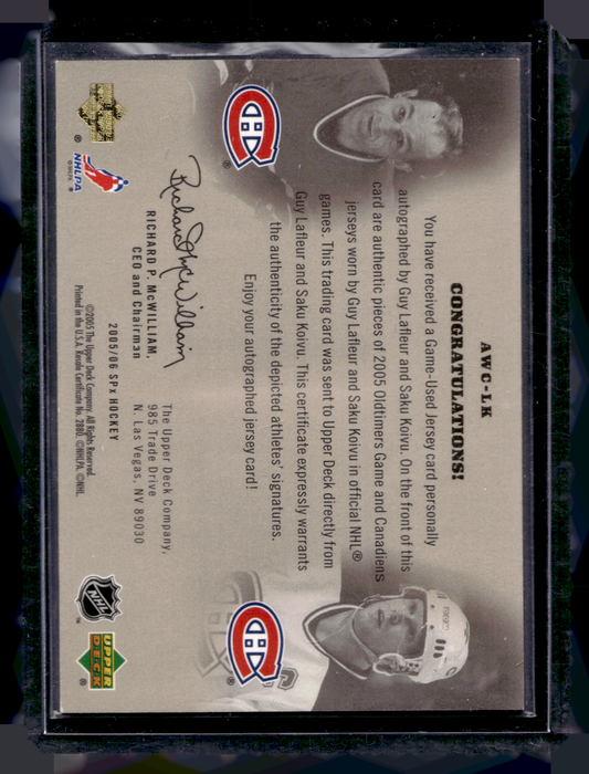 2005-06 Upper Deck SPx - Winning Combos Autographed - Saku Koivu / Guy Lafleur #AWC-LK /25