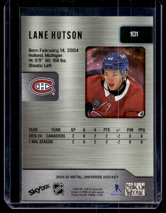 2024-25 Skybox Metal Universe - Rookies - Lane Hutson #101 RC