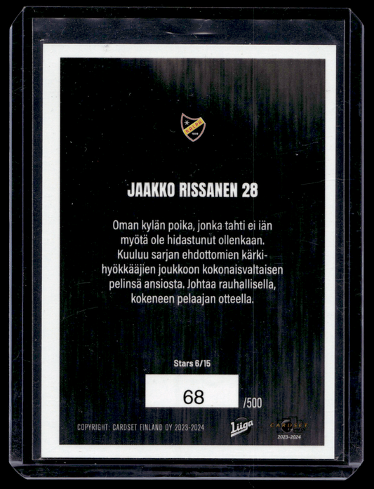 2023-24 Cardset - Stars Blue - Jaakko Rissanen #Stars6 /500