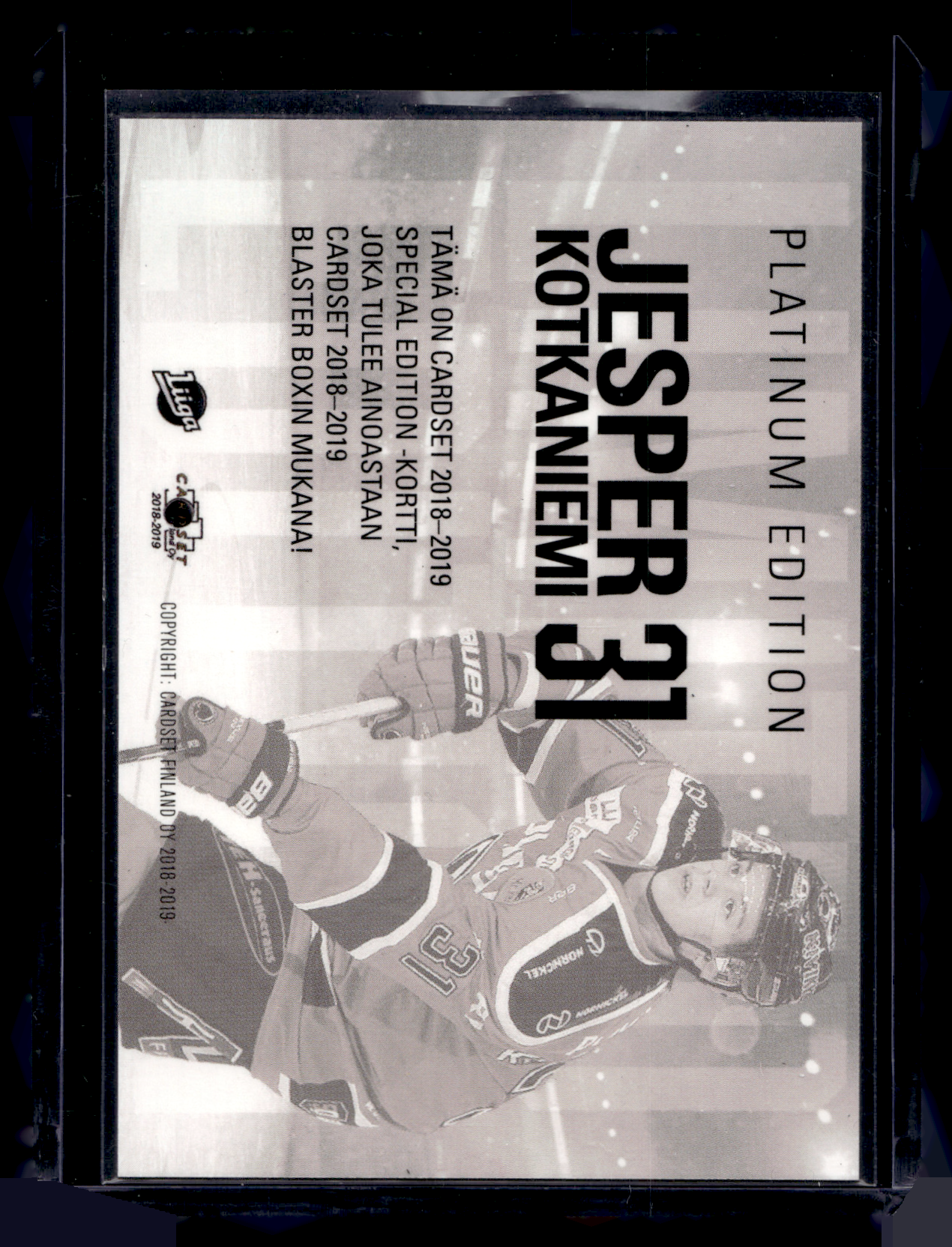 2018-19 Cardset - Limited Edition 2018 Series 1 - Jesperi Kotkaniemi