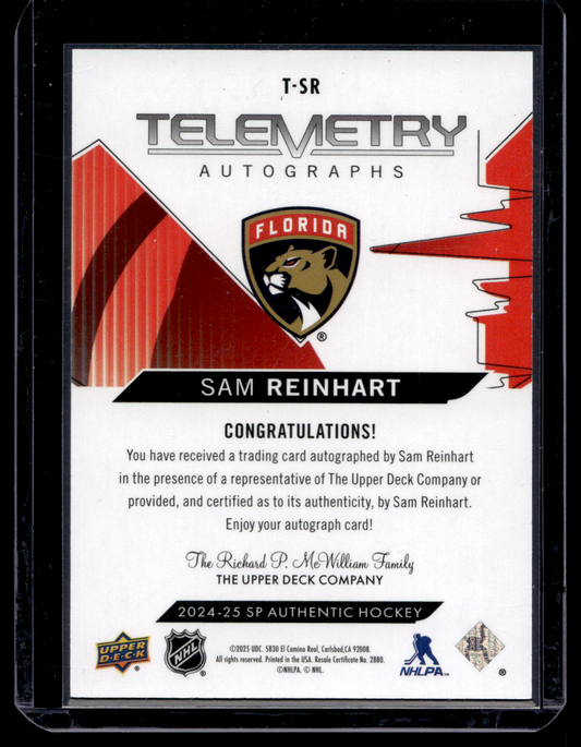2024-25 Upper Deck SP Authentic - Telemetry Autographs - Sam Reinhart #T-SR