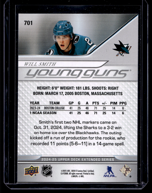 2024-25 Upper Deck Young Guns - Will Smith #701 RC