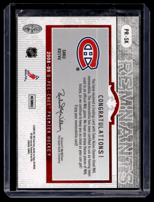 2007-08 O-Pee-Chee Premier - Remnants - Quad - Saku Koivu #PR-SK /25