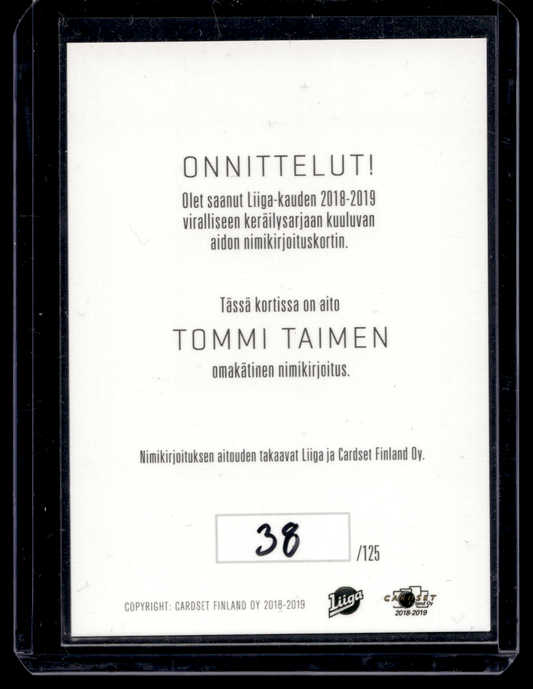 2018-19 Cardset Signature - Tommi Taimi /125