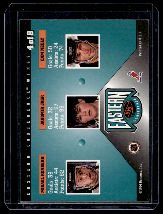 1994-95 Donruss - Dominators - Mikael Renberg / Jaromir Jagr / Cam Neely #4