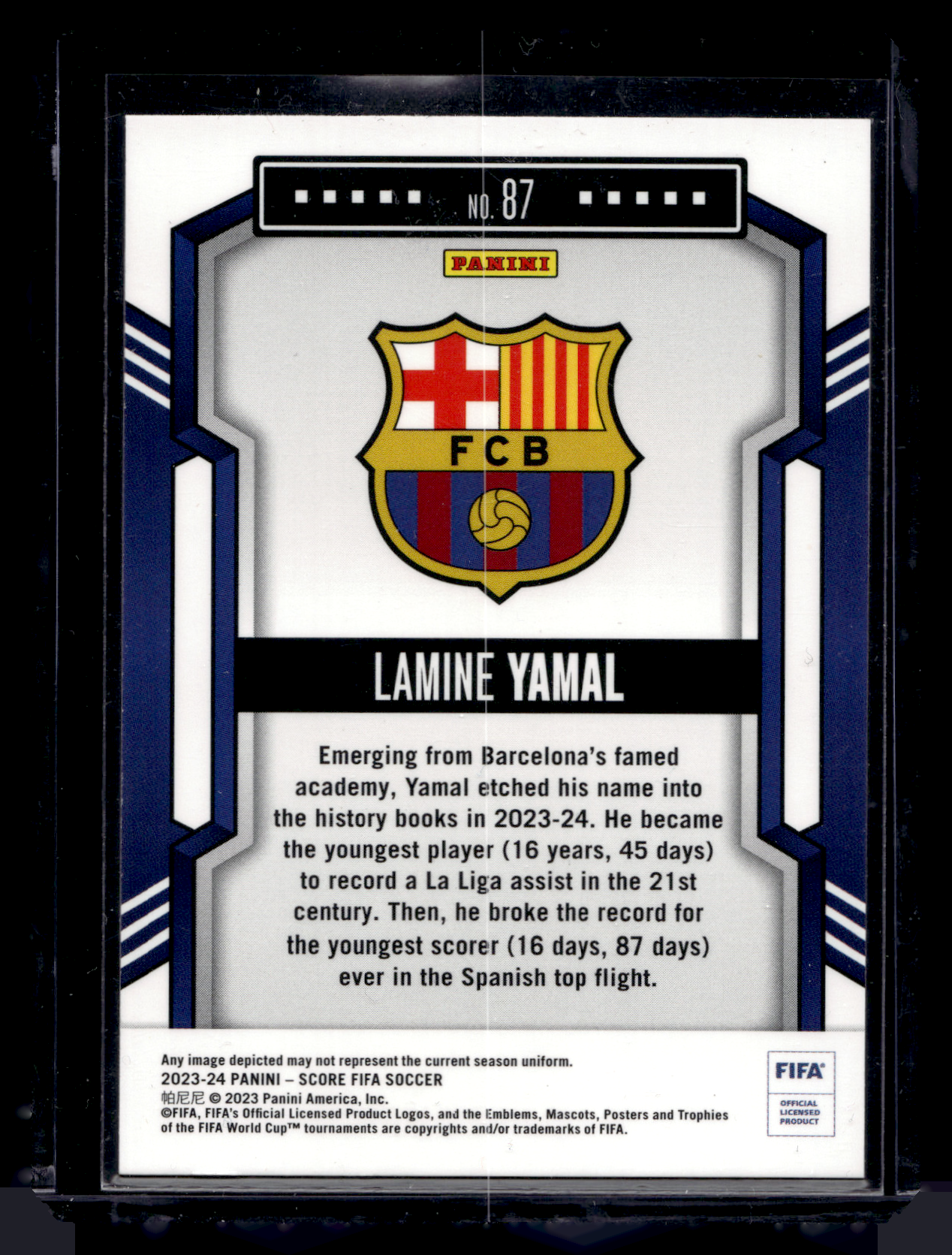 2023-24 Panini Score FIFA - Lamine Yamal #87 RY