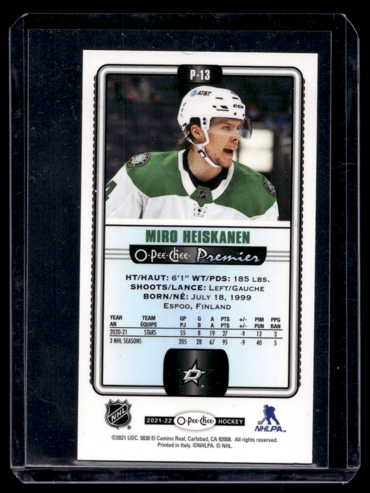 2021-22 O-Pee-Chee - Premier Tallboys - Patterned Foil - Miro Heiskanen #P-13
