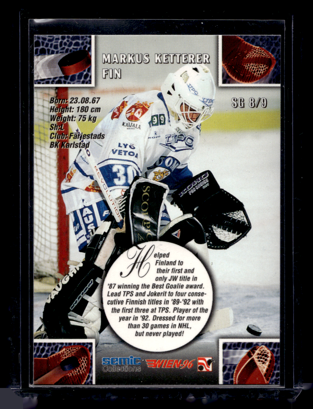 1996 Semic Wien - Super Goalies - Markus Ketterer #SG8