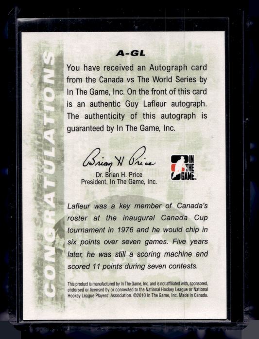 2011-12 In the Game Canada VS the World - Autographs - Guy Lafleur #A-GL