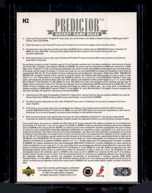 1995-96 Upper Deck - Hobby Award Predictor - Redemption - Jaromir Jagr #H2