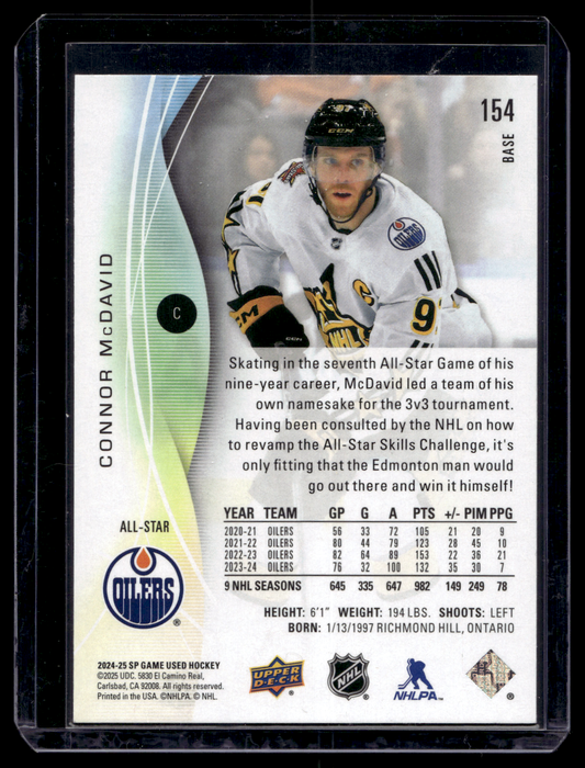 2024-25 Upper Deck SP Game Used - All-Stars - Connor McDavid #154