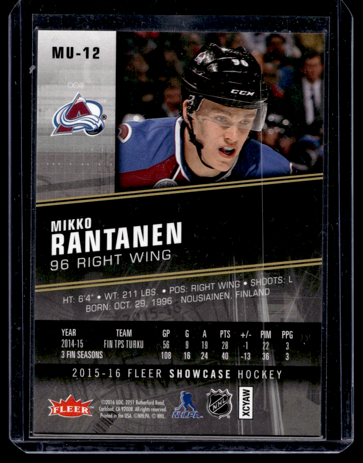 2015-16 Upper Deck Fleer Showcase - Metal Universe - Mikko Rantanen #MU-12 RY