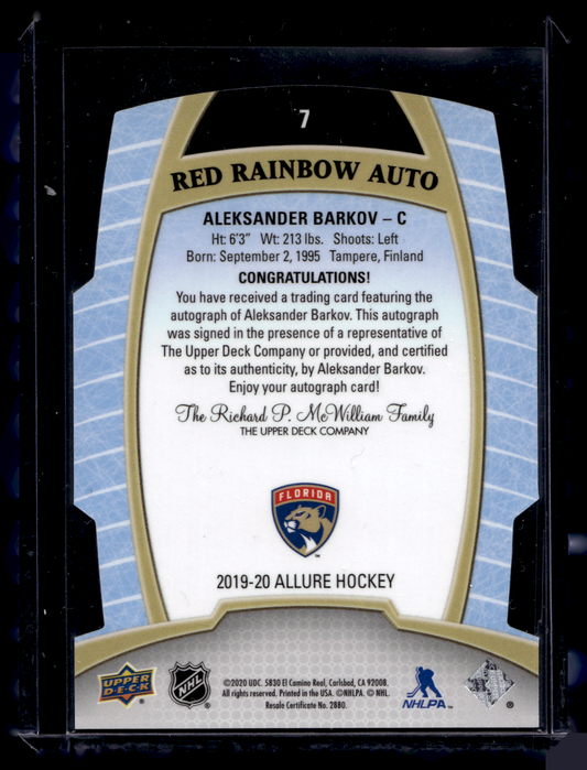 2019-20 Upper Deck Allure - Red Rainbow Autographs - Aleksander Barkov #7