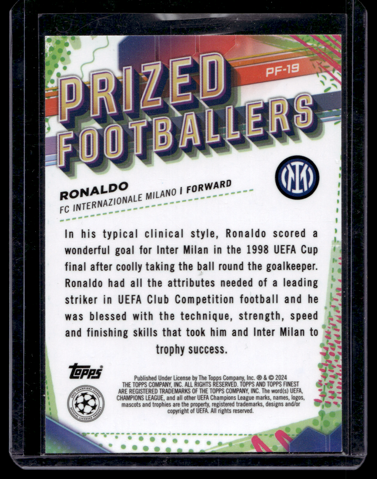 2023-24 Topps Finest UEFA Club Competitions - Prized Footballers - Ronaldo #PF-19