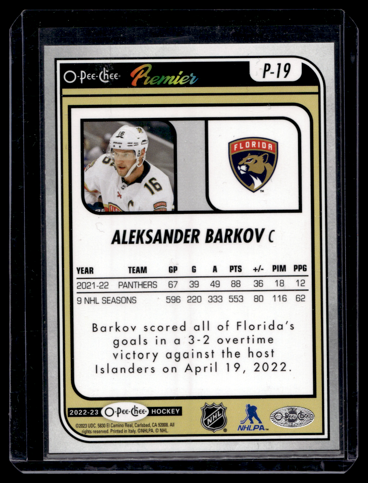2022-23 O-Pee-Chee - Premier - Aleksander Barkov #P-19