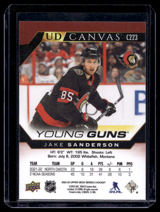 2022-23 Upper Deck Series 2 - UD Canvas - Young Guns - Jake Sanderson #C223 RY