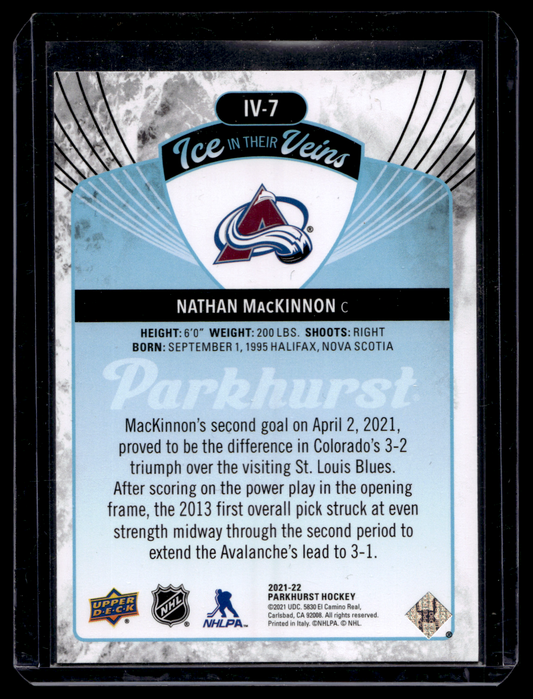 2021-22 Upper Deck Parkhurst - Ice In Their Veins - Nathan MacKinnon #IV-7