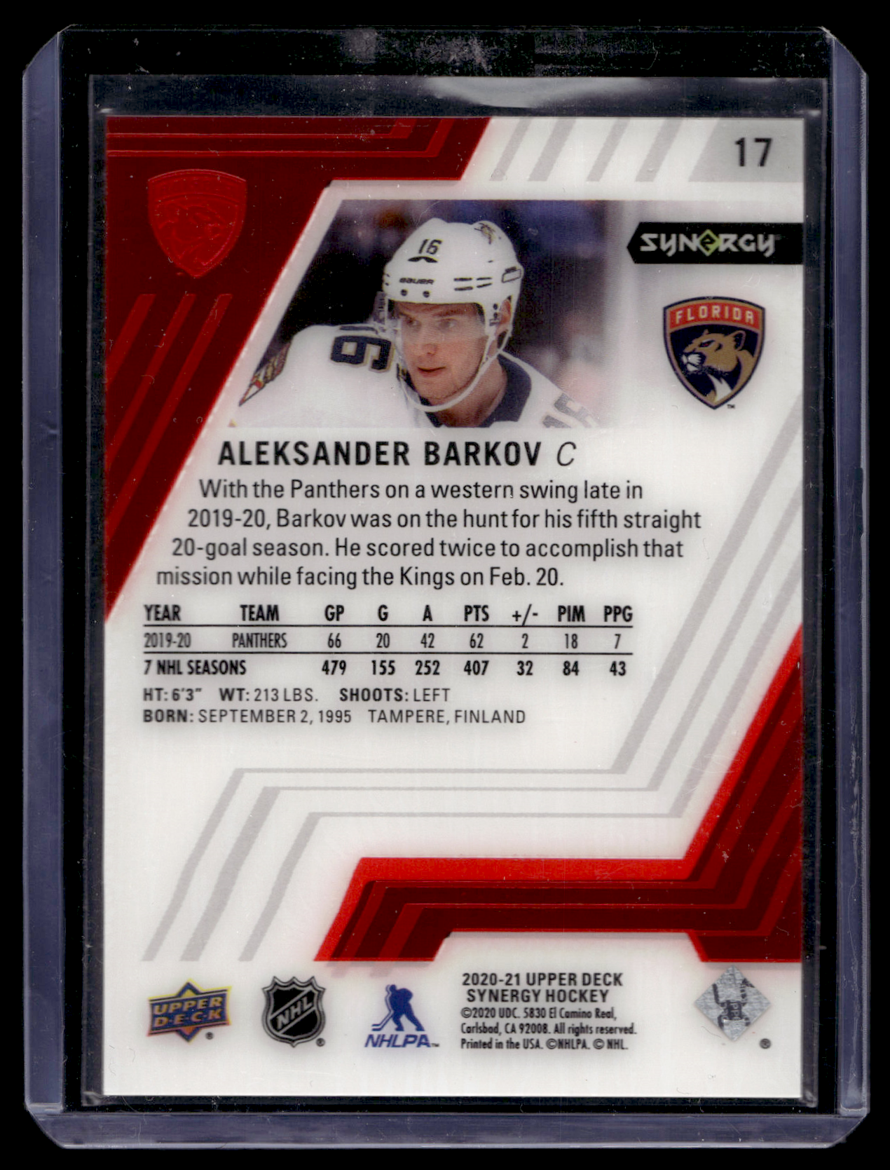 2020-21 Upper Deck Synergy - Red - Veterans - Aleksander Barkov #17