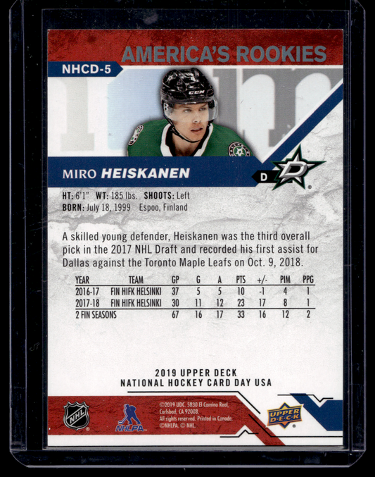 2019 Upper Deck National Hockey Card Day USA - Miro Heiskanen #NHCD-5