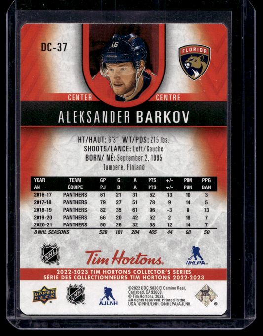 2022-23 Upper Deck Tim Hortons Collector's Series - Red Die-Cuts - Aleksander Barkov #DC-37