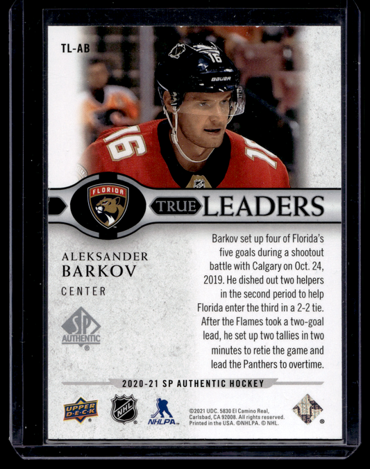 2020-21 Upper Deck SP Authentic - True Leaders - Aleksander Barkov #TL-AB