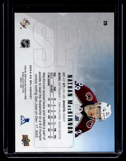 2024-25 Upper Deck SPx - Nathan MacKinnon #29