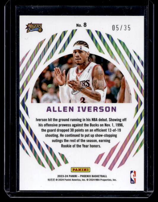 2023-24 Panini Phoenix - Mystique - Yellow - Allen Iverson #8 /35