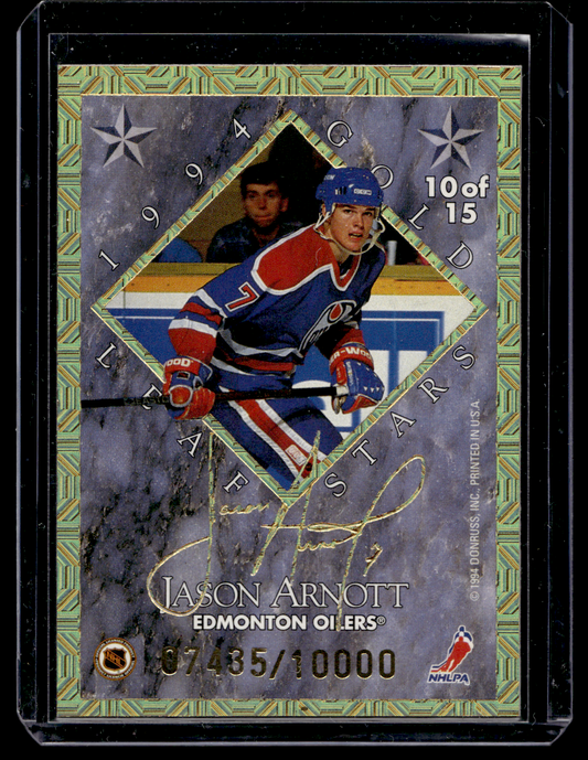 1994-95 Leaf - Gold Leaf Stars - Mike Modano / Jason Arnott #10 /10000