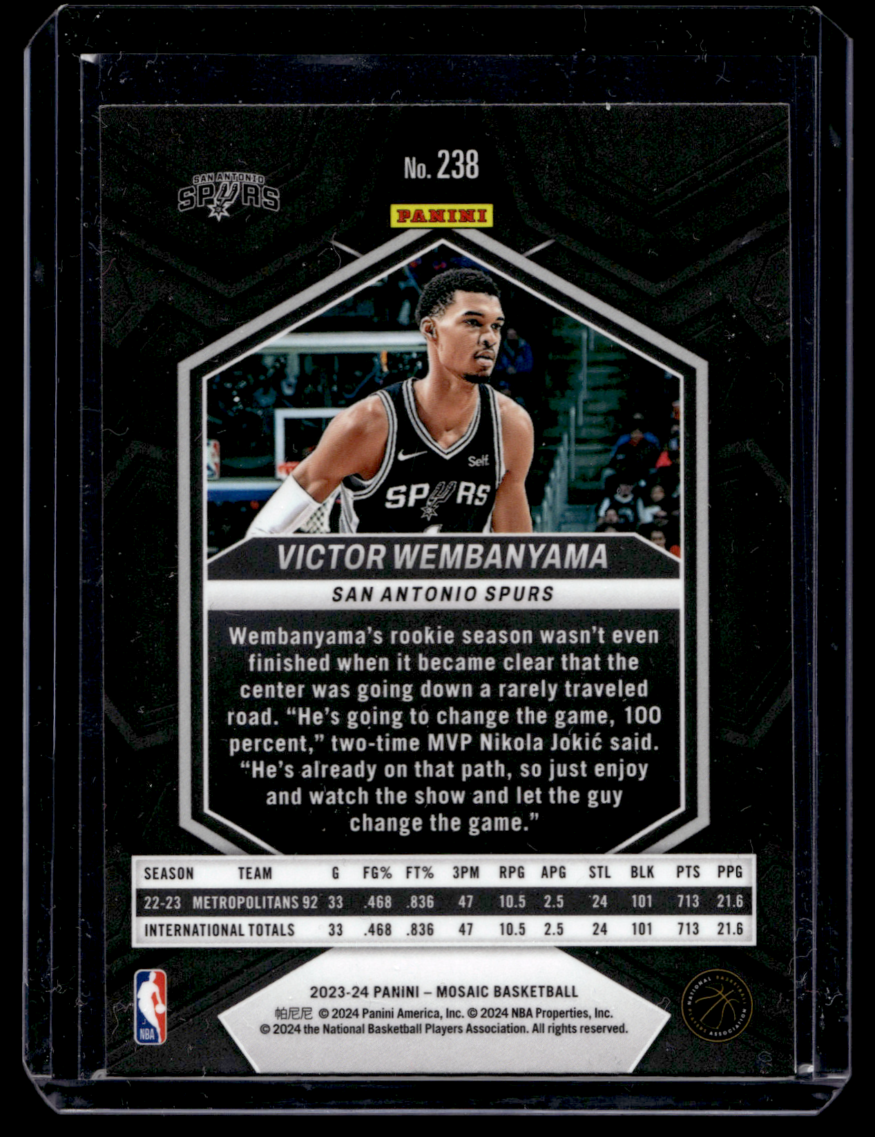 2023-24 Panini Mosaic - Rookies - Victor Wembanyama #238 RC