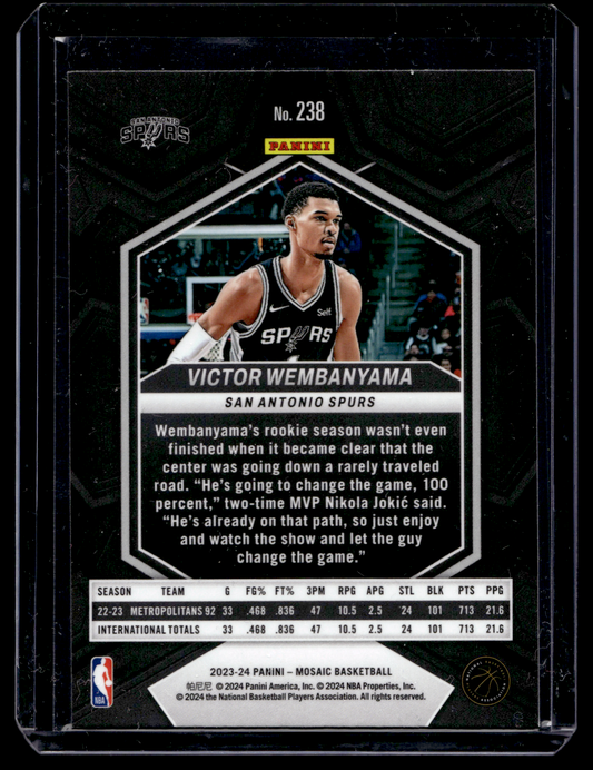 2023-24 Panini Mosaic - Rookies - Victor Wembanyama #238 RC