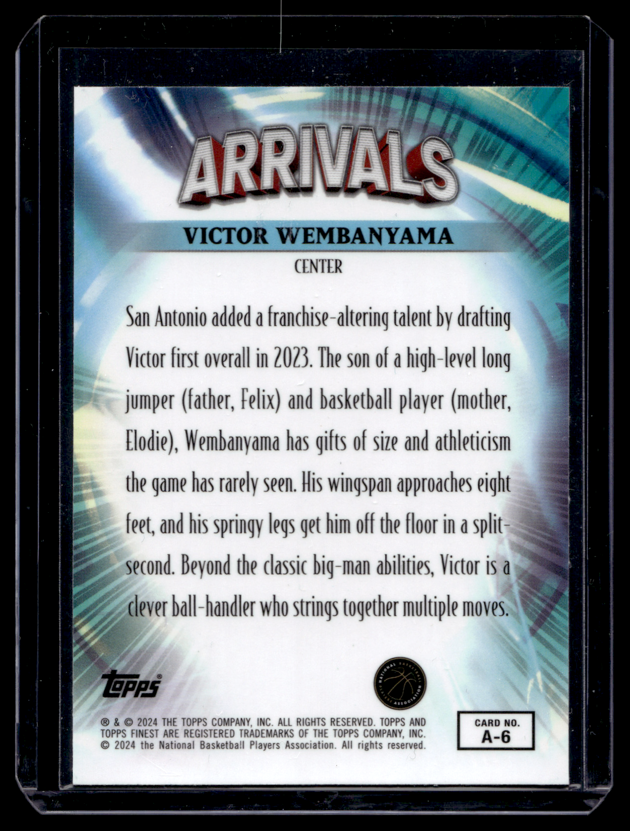 2023-24 Topps Finest - Arrivals - Victor Wembanyama #A-6 RY