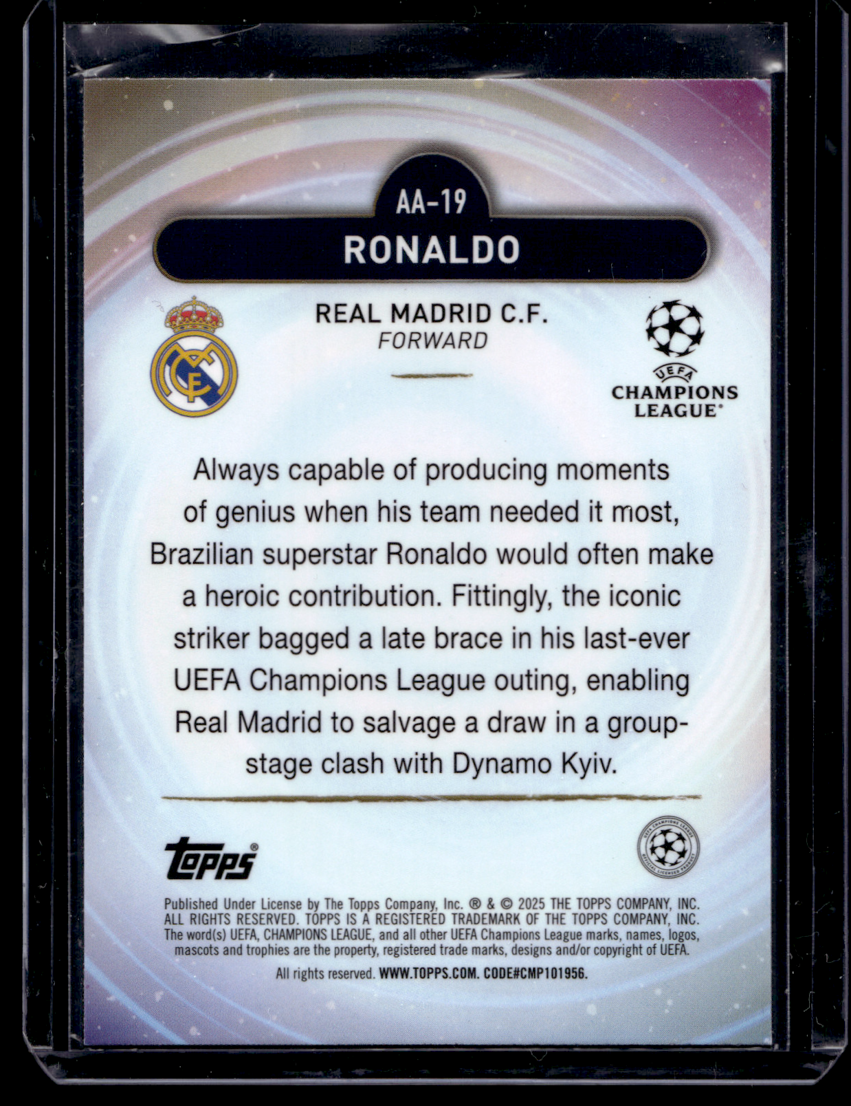 2024-25 Topps Merlin UEFA Club Competitions - Ageless Alchemy - Ronaldo #AA-19