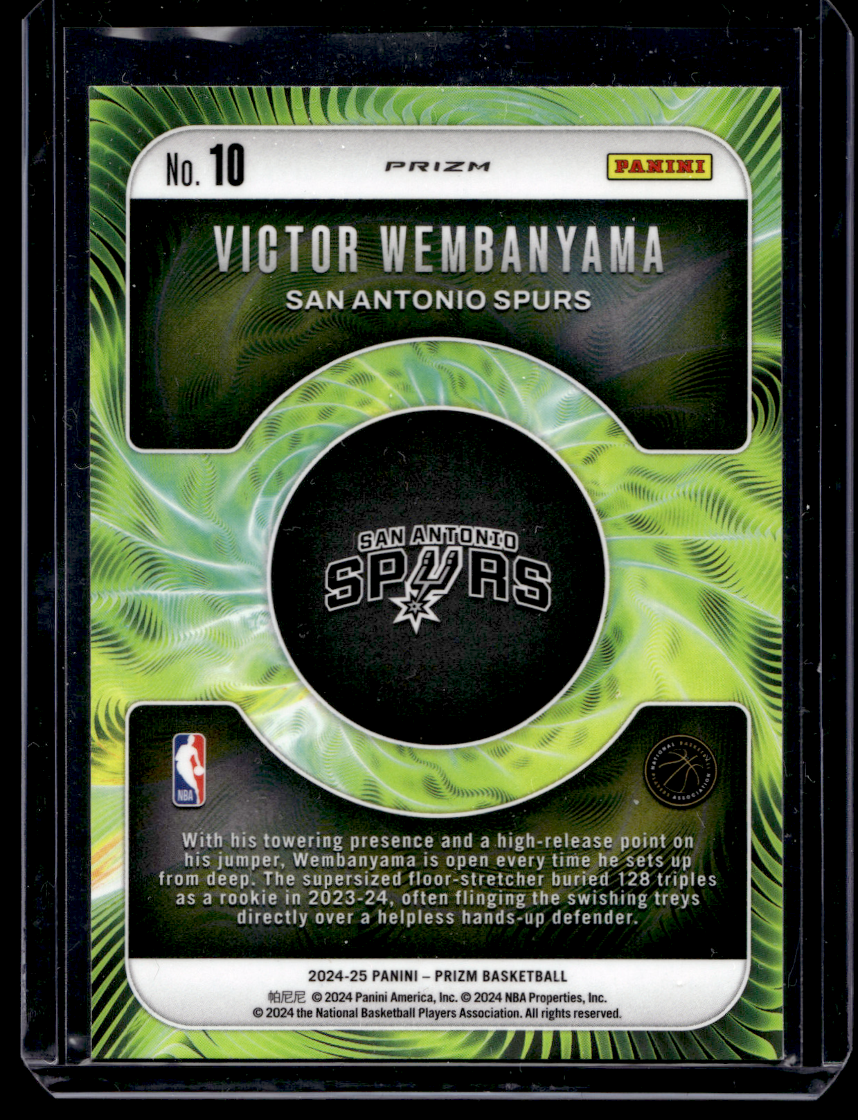 2024-25 Panini Prizm - Fractal - Fast Break Prizm - Victor Wembanyama #10