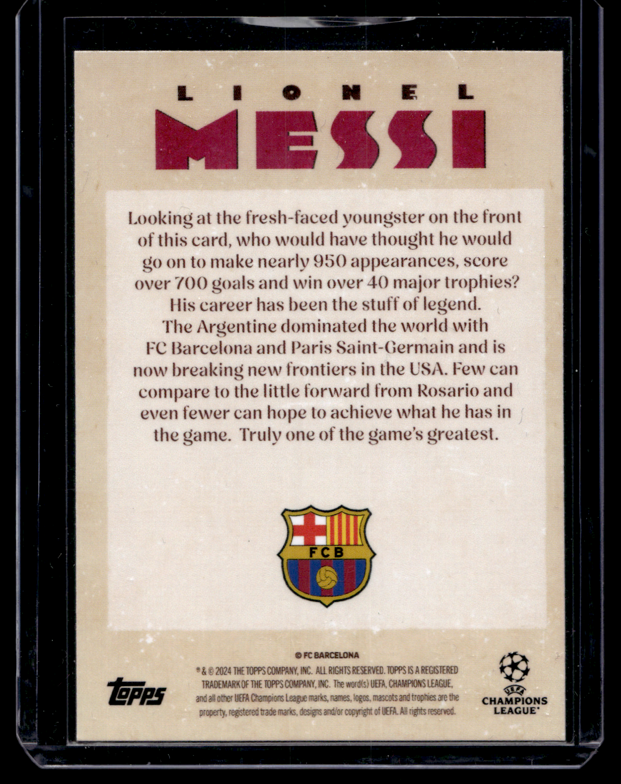 2024-25 Topps Deco UEFA Club Competitions - Artistry - Lionel Messi