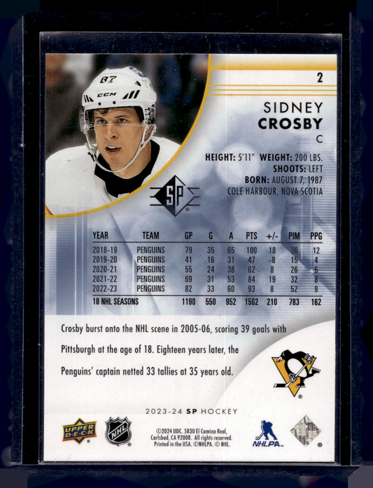 2023-24 Upper Deck SP Retail - Blue - Sidney Crosby #2