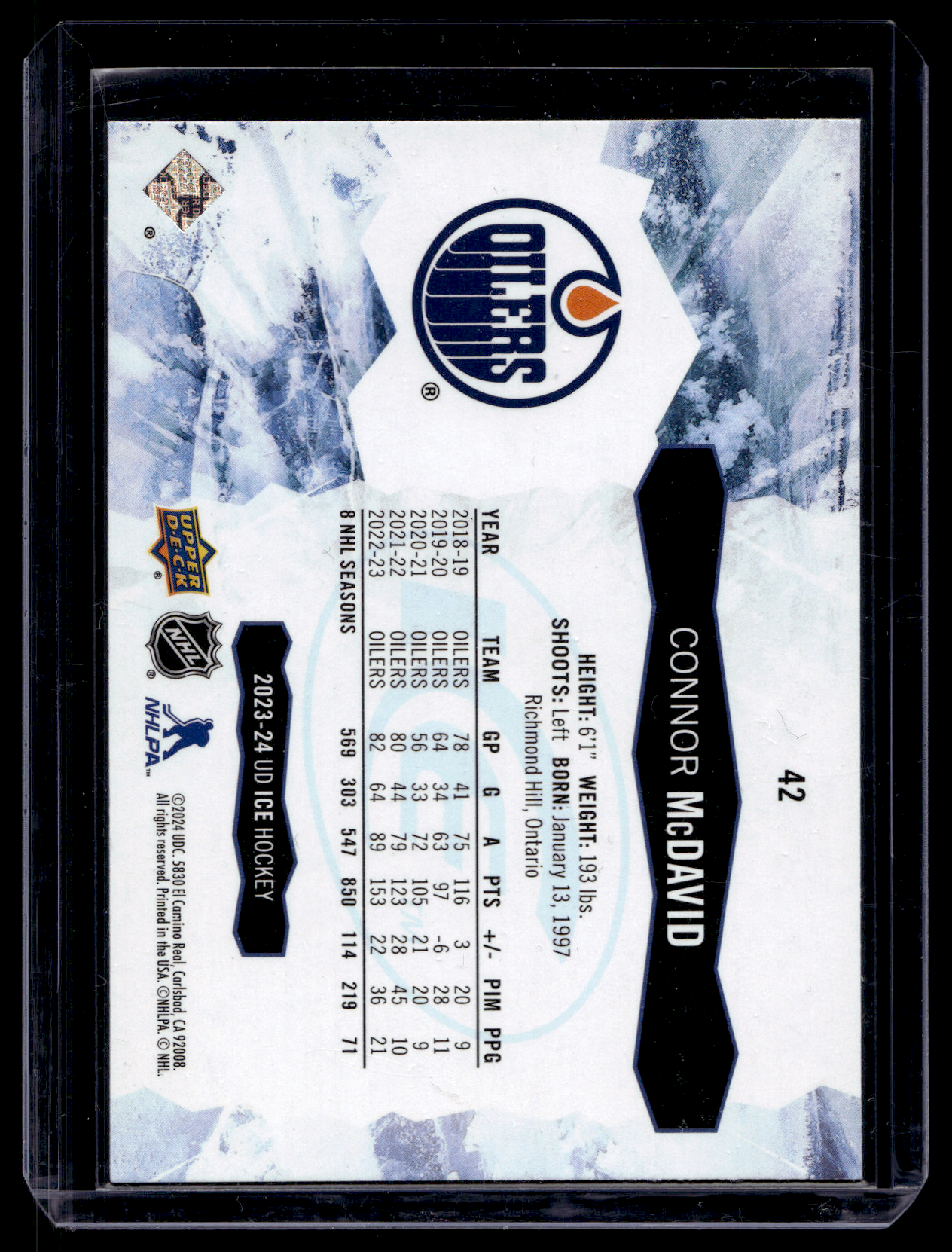 2023-24 Upper Deck Ice - Connor McDavid #42