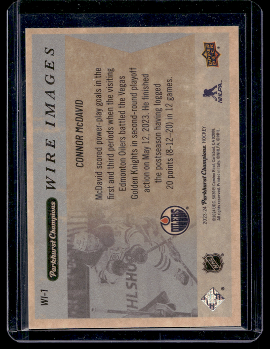 2023-24 Upper Deck Parkhurst Champions - Wire Images - Connor McDavid #WI-1