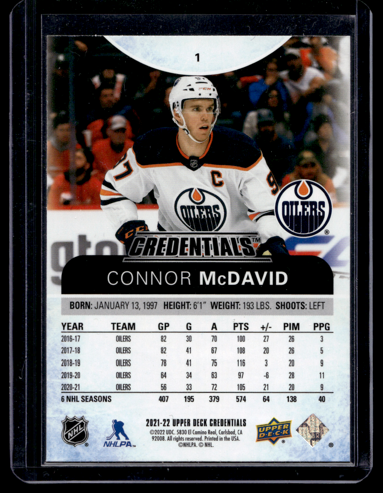 2021-22 Upper Deck Credentials - Connor McDavid #1